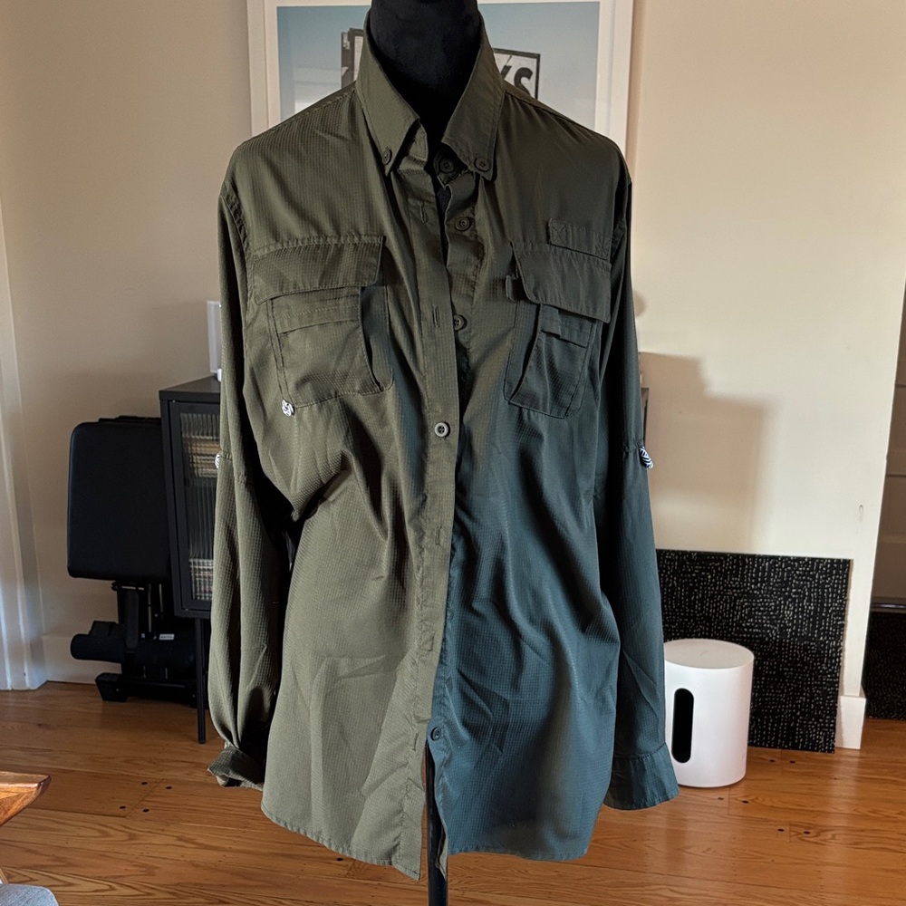 Women's Olive Button Down Shirt